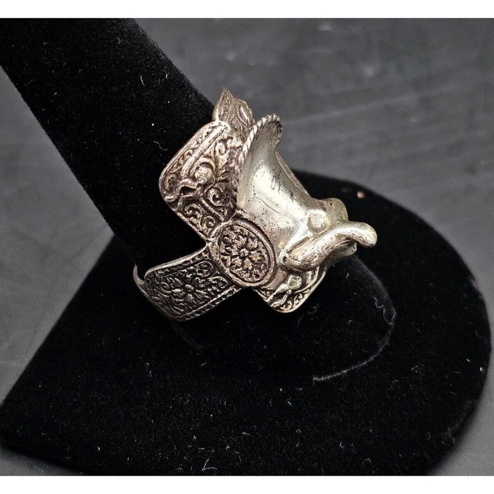 Vintage Saddle Sterling Silver Ring Cowboy Horse Western Country Men SIZE‎ 11